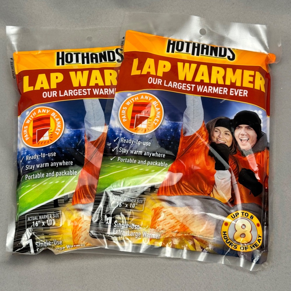 2 Pack HotHands Lap Warmer Extra Large 16x10 8 Hour Heat Stadium Outdoor 09/2029